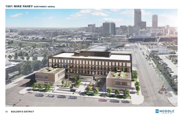 noddle-cos-4-story-timber-office-building-wmr-image digital rendering of Flatiron District project buildings