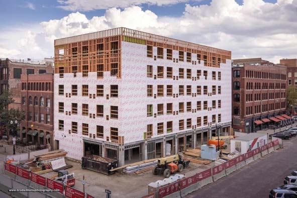 digital rendering of Flatiron District project buildings