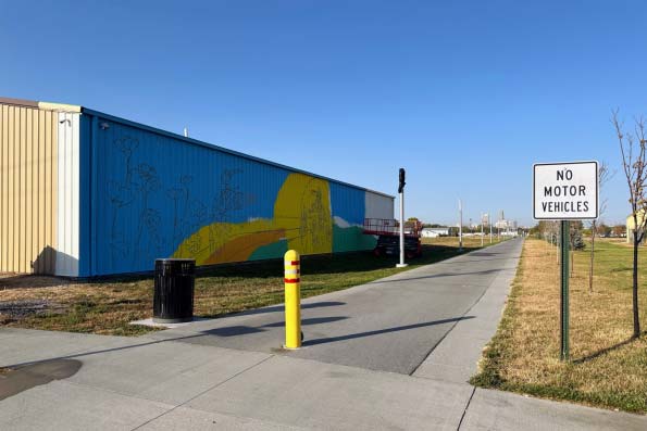 A mural along Council Bluffs' FIRST AVE corrido