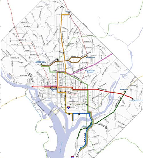 A streetcar system planned developed by the DC Department of Transportation (DDOT) in 2010.