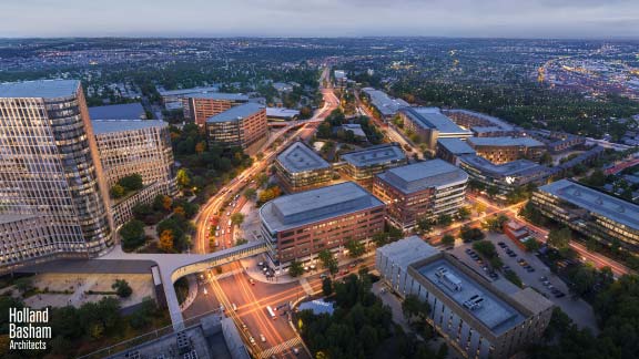 top view of UNMC west saddle creek campus