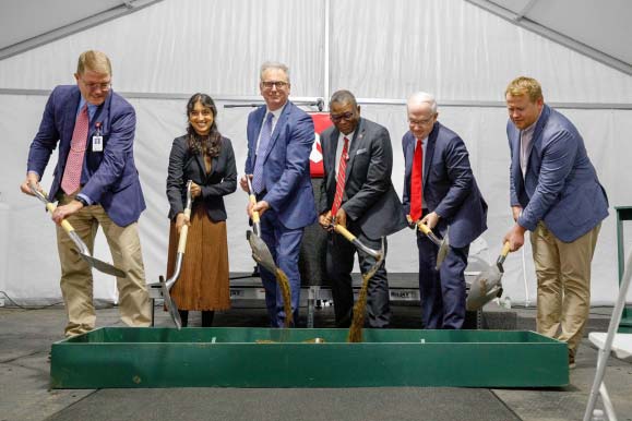 Dignataries participate in a groundbreaking ceremony earlier this week for the University of Nebraska Medical Center's $66 million residence hall.