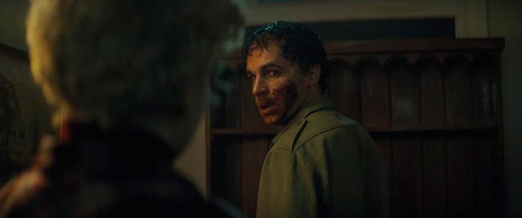 Christopher Abbott as Blake changing into a monster