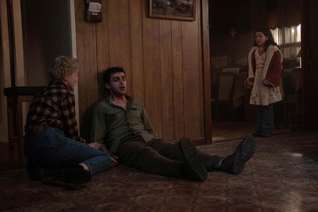 Julia Garner as Charlotte Christopher Abbott as Blake and Matilda Firth as Ginger