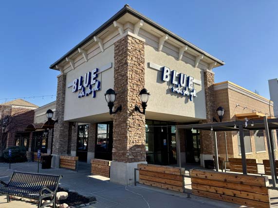 Exterior shot of Blue Sushi Sake Grill in Legacy West Omaha