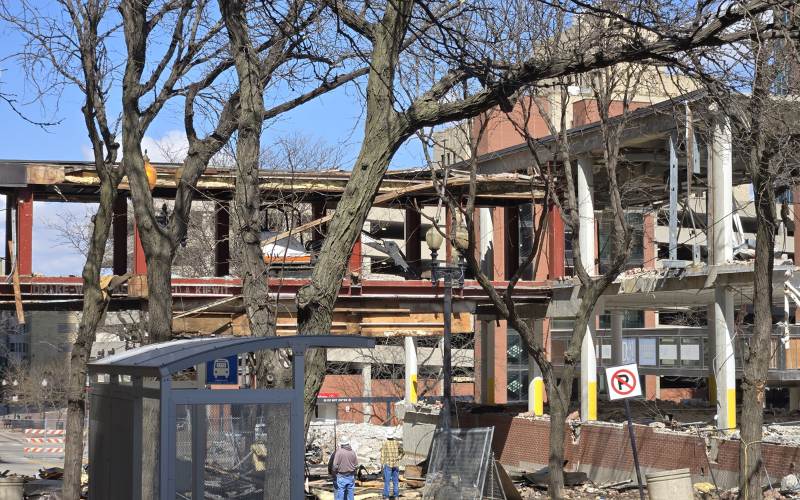 Crews Demolish 16th Street Skywalk