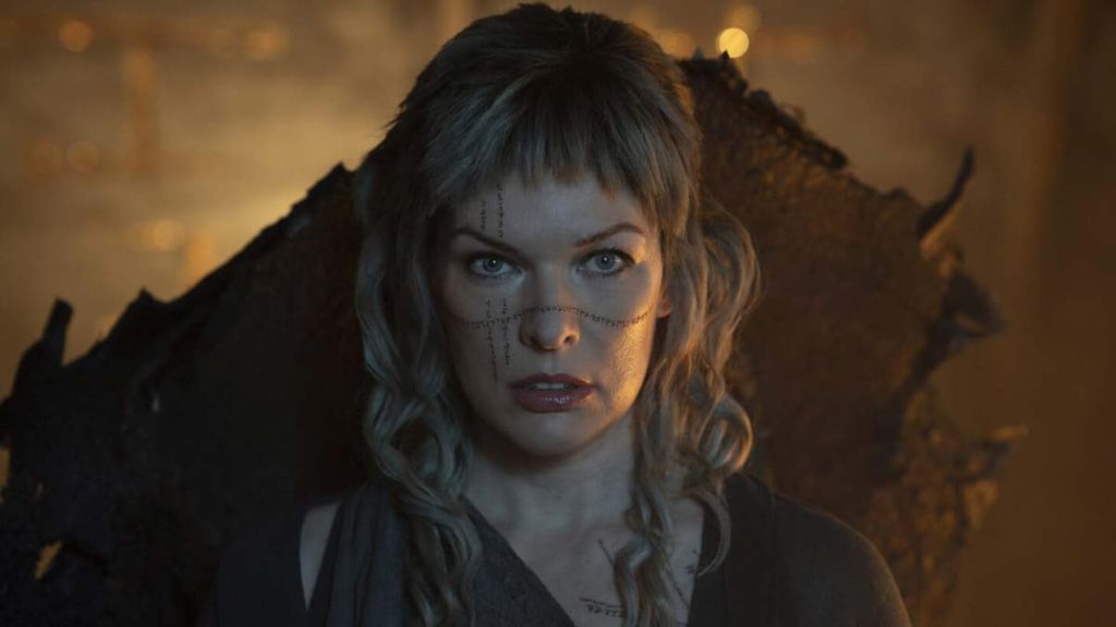 Milla Jovovich as the witch Gray Alys