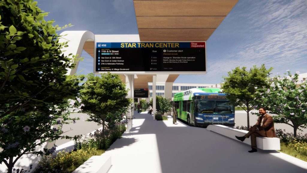 Graphic of a Bus Bay at the Lincoln MMTC