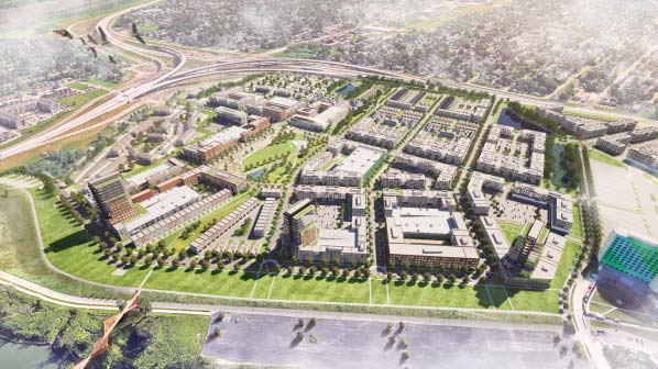 A rendering of a potential real estate development that could replace Dodge Riverside Golf Club. Courtesy of City of Council Bluffs.