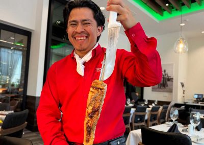 A gaucho with the grilled pork belly