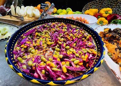 Cold table bean, corn and cabbage salad