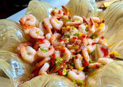 Cold table chilled shrimp