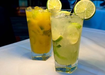 Premium caipirinha and mango caipirinha