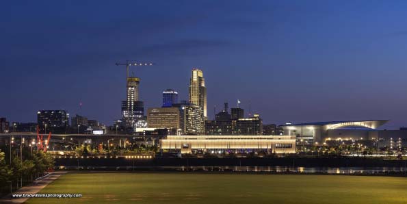 Omaha skyline at dusk