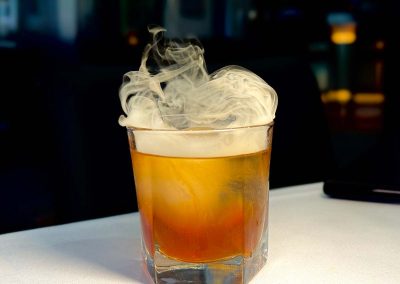 Smoked caramelized pineapple old fasioned