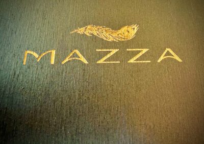 Maza logo on menu