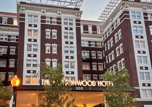 Exterior shot of The Kimpton Cottonwood Hotel where in side is The Orleans Room