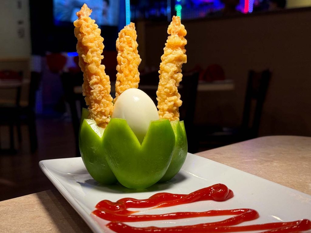 Off-menu chef creation: tempura shrimp